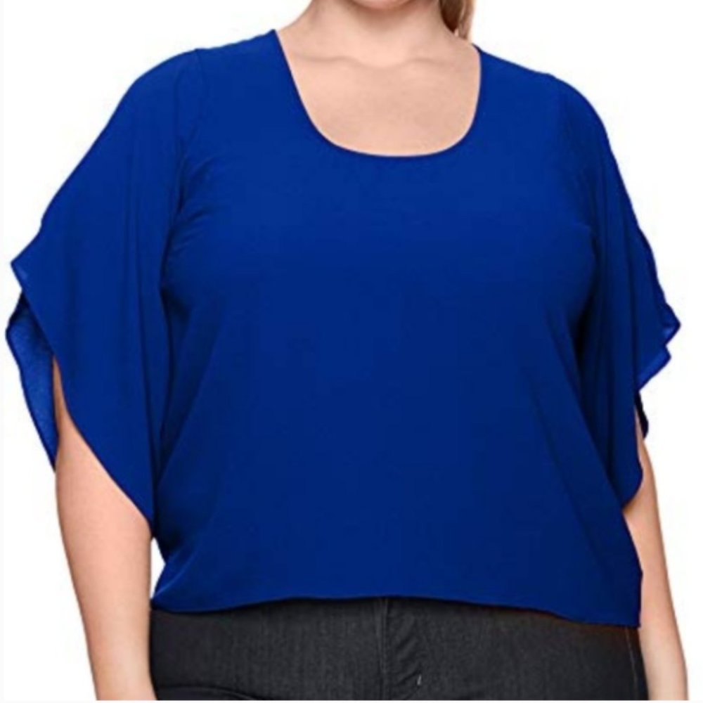NEW WITHOUT TAGS Women's Rachel Rachel Roy Flutter Sleeve Top Plus Size 1X